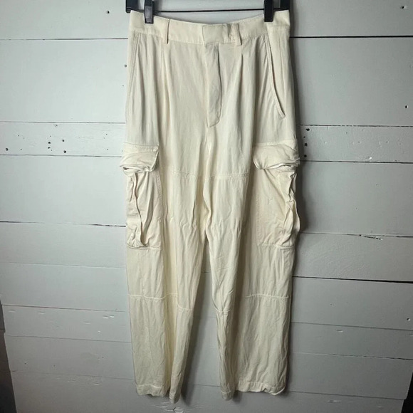 Zara Cargo Pants Cream Women's Size Small - Picture 1 of 4